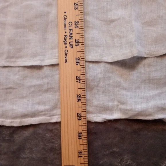 Soft Surroundings 100% Linen Top Blouse Shirt Womens Size XL Ivory Eyelet Sleeve - Picture 7 of 14